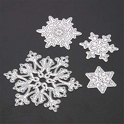 Aeromdale Scrapbooking Troqueles de corte 4 unids Copo de nieve de Navidad Troqueles de corte Plantillas de troquelado DIY Papel Álbum de tarjetas Craft Pequeños objetos prácticos