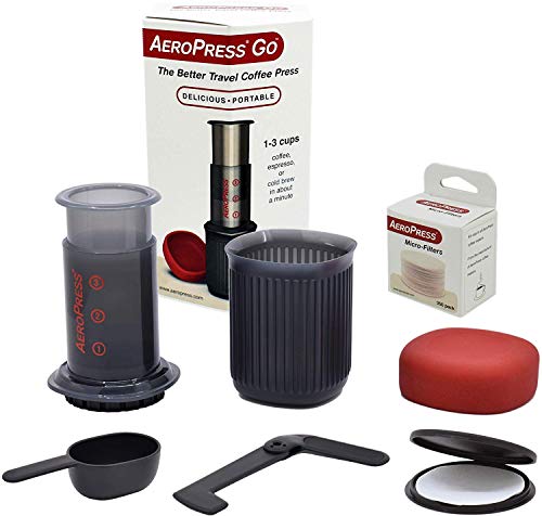 AeroPress - 10R11 - Go - Cafetera de plástico, ideal para viajar, color gris