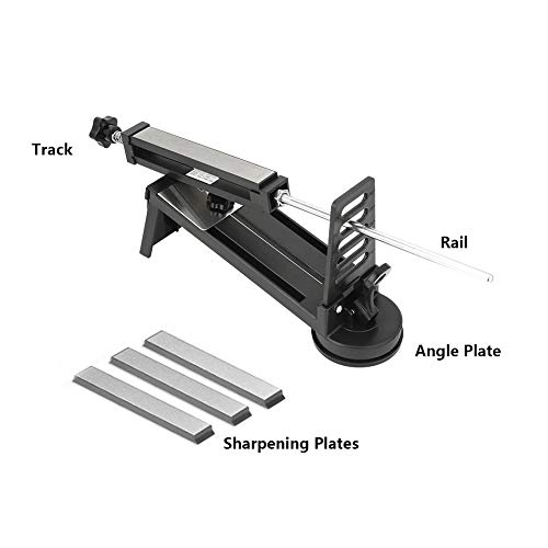Afilador de ángulo fijo, kit de afilado de cuchillos de piedra de afilar de cocina, herramientas del sistema de sujeción de piedra de afilar con manual de instrucciones