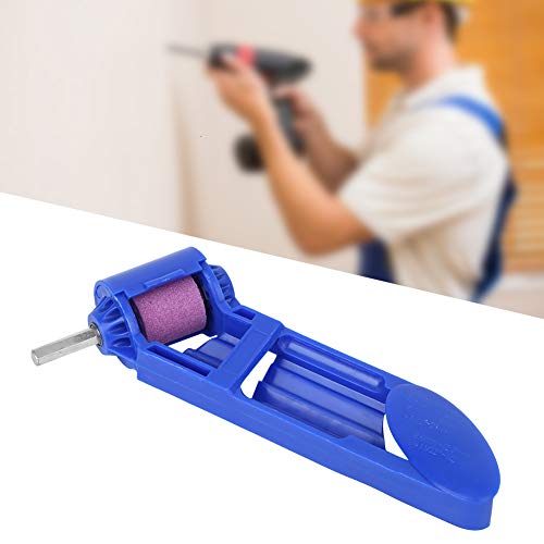 Afilador De Brocas,Sacapuntas De Broca,Afilador De Brocas Portátil,Con Llave Inglesa,Corindón + Abs + Acero,Color Azul,Color Azul,Peso Ligero y Tamaño Compacto, Fácil De Llevar