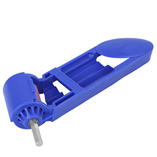 Afilador De Brocas,Sacapuntas De Broca,Afilador De Brocas Portátil,Con Llave Inglesa,Corindón + Abs + Acero,Color Azul,Color Azul,Peso Ligero y Tamaño Compacto, Fácil De Llevar