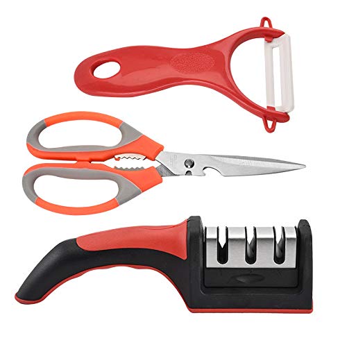 Afilador De Mano Profesional, Afilador De Mano De 3 Etapas, Juego Con Tijeras Pequeñas Y Pelador