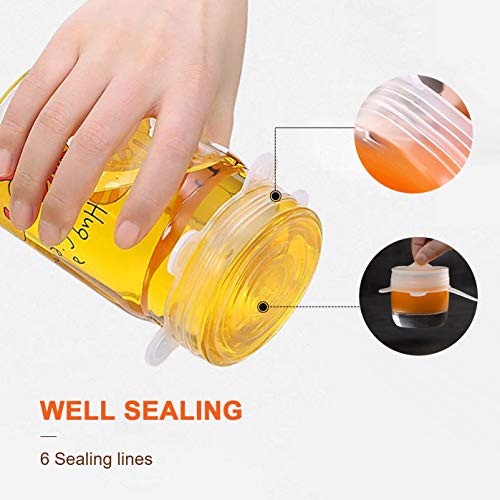 AGAKY Tapas de Silicona Elásticas, 12 Piezas Fundas para Alimentos de Silicona, Tapas de Silicona Reutilizables Ecológicas para Botes de Cocina, Latas, Platos, Sartenes y Ollas