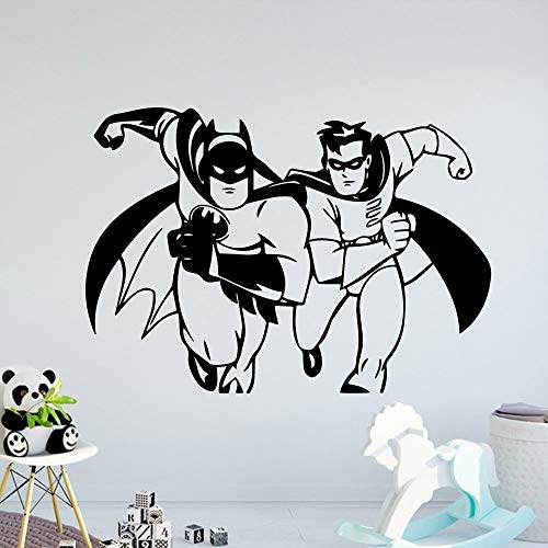 AGjDF Divertido Vinilo Adhesivo niños habitación Papel Tapiz decoración del hogar Sala héroe habitación decoración Mural decal58x82cm