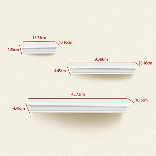 AHDECOR Estantes Flotante para Libros CDs Estanterías de Pared Juego de 3, Blanco