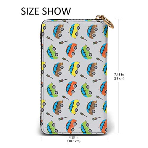 Ahdyr Lindo patrón de Coche y semáforos Cartera de Cuero para Mujer Bolso de Mano Monedero Largo Tarjetero