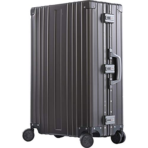 AHJSN 20"26" 29"Pulgadas Aluminio Magnesio Aleación Trolley Equipaje Hombres Negocios Full Metal Suitcase Mujeres Estuche de Viaje 29" Hierro Gris