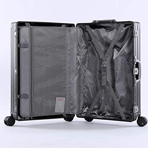AHJSN 20"26" 29"Pulgadas Aluminio Magnesio Aleación Trolley Equipaje Hombres Negocios Full Metal Suitcase Mujeres Estuche de Viaje 29" Hierro Gris