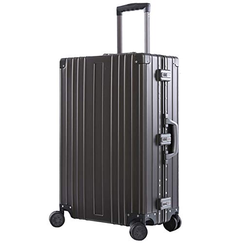 AHJSN 20"26" 29"Pulgadas Aluminio Magnesio Aleación Trolley Equipaje Hombres Negocios Full Metal Suitcase Mujeres Estuche de Viaje 29" Hierro Gris