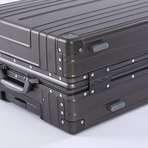 AHJSN 20"26" 29"Pulgadas Aluminio Magnesio Aleación Trolley Equipaje Hombres Negocios Full Metal Suitcase Mujeres Estuche de Viaje 29" Hierro Gris