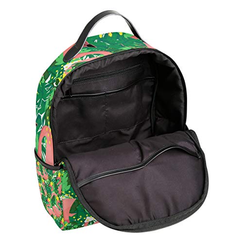 Ahomy Mochila Escolar Acuarela Flamenco Corona Hojas Mochila de Hombro para niñas niños