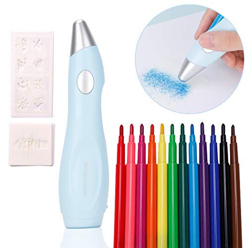 Aibecy Color de agua eléctrico Spray Pen Sprayer Airbrush Marker Set 12pcs Lavable Pintura de acuarela Bolígrafos Arte y manualidades Suministros Regalo de Navidad para niños Estudiantes Pintura