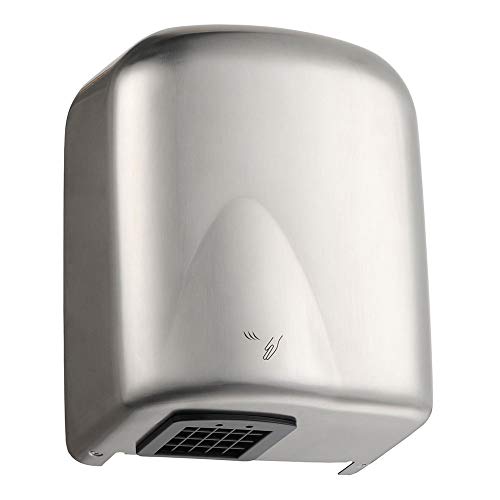 AICKERT Secador De Manos, Acero Inoxidable Toallero Automático Eléctrico De Aire Caliente De Pared, Baño Con Sensor Fotocélula, 1500 W, Utilizado en la oficina del baño o la cocina/Brushed