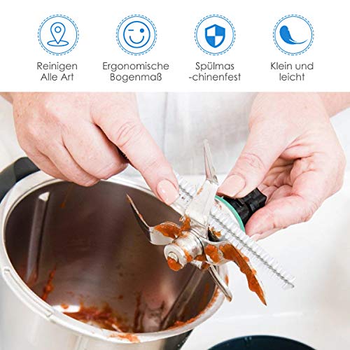 AIEVE Cepillo De Limpieza, Juego De Limpieza De Cepillos De 2 Piezas para Limpiar Todas Las Ollas De Mezcla Cuchillas De Mezcla - Ideal para Thermomix Tm5 Tm6 Tm31 Tm21