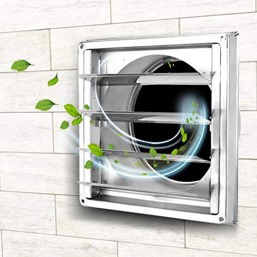 Aiggend Salida de Humos, de Acero Inoxidable de 150 mm Cuadrado de Rejilla Activa de Salida de Aire de ventilación Cubierta Campana de Pared Exterior