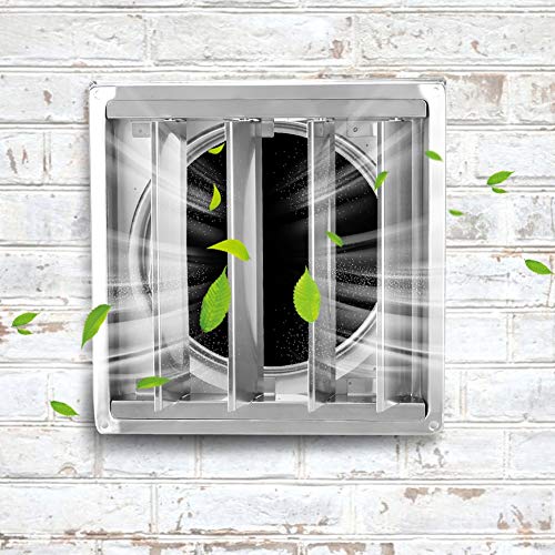Aiggend Salida de Humos, de Acero Inoxidable de 150 mm Cuadrado de Rejilla Activa de Salida de Aire de ventilación Cubierta Campana de Pared Exterior