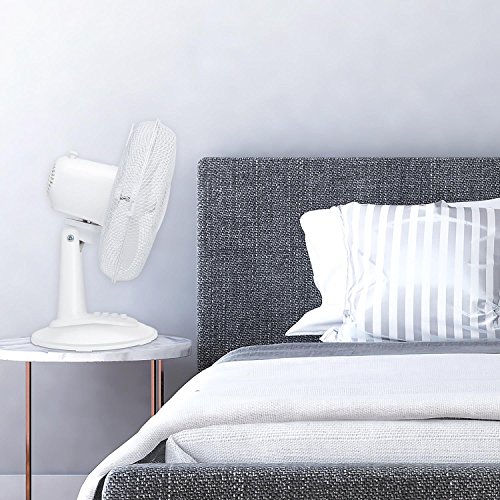 Aigostar Allace 33JTO - Ventilador de mesa con 3 velocidades, Ventilador sobremesa 43,5cm, oscilación silencioso de 80 grados, potencia 40 W, color blanco. Diseño exclusivo.
