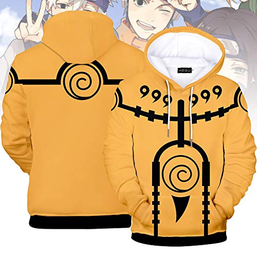 Ailin Online Caliente Japón Anime Naruto Shippuden 3D Impreso Casual Sudadera Pullover Cordón Unisex para Hombres Mujeres Adolescentes Adultos