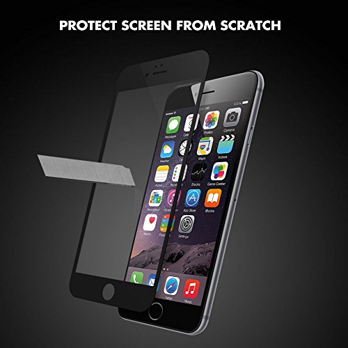aiMaKE Protector de Pantalla Compatible con iPhone 6 /iPhone 6s, 3D Pantalla Completa Cristal Templado Pantalla Protectora Anti BLU Ray,Cubre la Pantalla Completa Perfectamente para iPhone 6s Negro