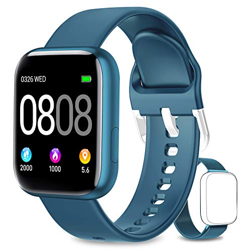 AIMIUVEI Smartwatch, Reloj Inteligente Mujer Hombre IP67 con Pulsómetro, 1.4 Inch Smartwatch Presión Arterial Monitor de Sueño GPS Podómetro Pulsera Actividad Inteligente Compatible con iOS y Android