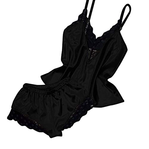 AIni Pijamas De Mujer Pijamas De SatéN Encaje Short De Dos Piezas CóModo Y CáLido Mostrando Feminidad LenceríA Erotica De Mujer Ropa De Dormir Moda Mujeres