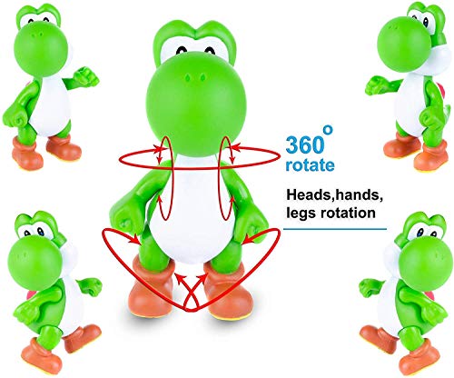 AINOLWAY 3pcs / Set Super Mario Toys - Figuras de Mario y Luigi - Figuras de acción de Yoshi y Mario Bros Figuras de Juguete de PVC de Mario