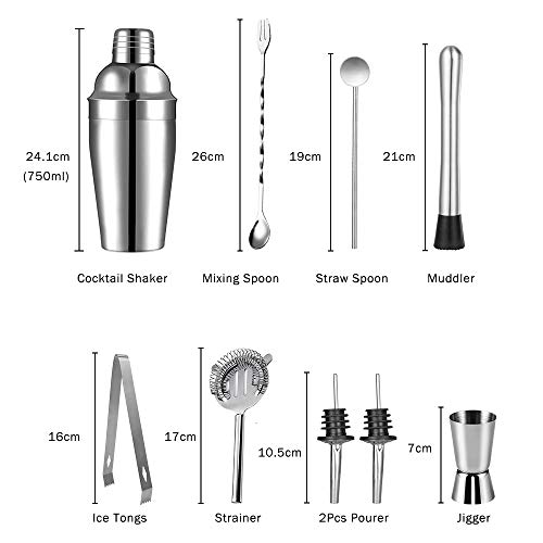 Aiooy Cocktail Shaker,Coctelera, Coctelera Para Cocteles, Cocktail Kit, Kit Cocteleria, Cocteleras De 750 ml Con Colador Integrado