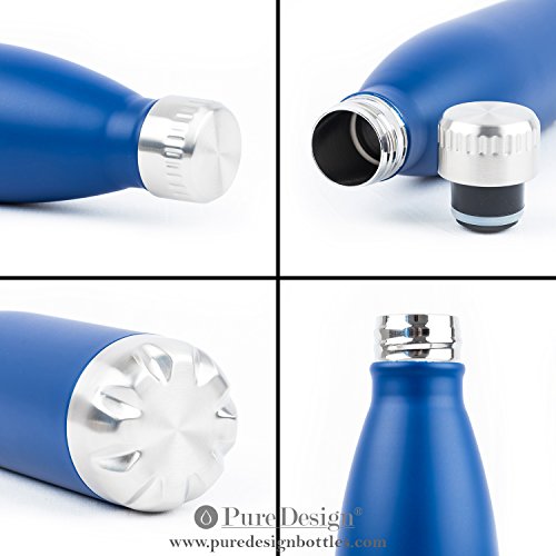 Aislado Botella Gimnasio, Termica Botella de agua acero inoxidable 0,75L (750ml) 0,5L (500ml) - Duración garantía, para niños, deporte y bicicleta, sin Logotipos, sin BPA, con Tapa de madera de bambú