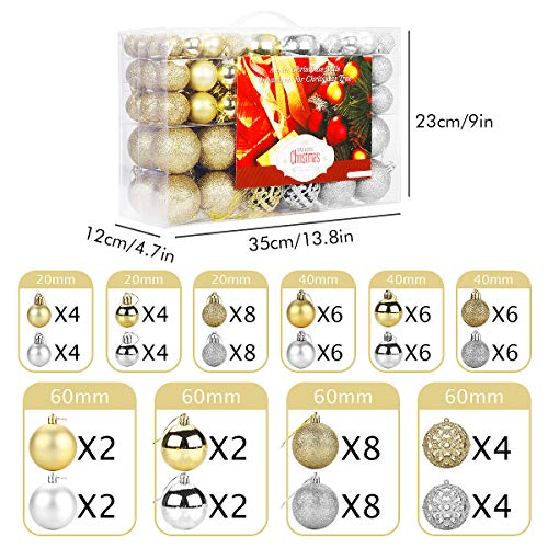 Aitsite Bolas de Navidad 6 cm Bolas de árbol de Navidad Adorno de Pared Colgante de Pared Adornos Decoraciones Árbol Bolas Decorativas Boda de Fiesta Suministro Hogar Decoraciones para Festivales