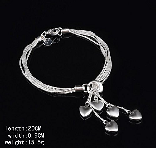 AIUIN - Pulsera estilo de colgante de amor para pulsera de mujer, con cadena, joyas, muñecas, decoración, regalo de cumpleaños, Navidad, San Valentín, incluye bolsa de joyas