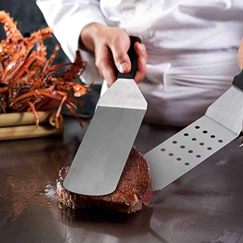 AKlamater - Kit de herramientas de barbacoa de grado profesional de acero inoxidable para parrilla Teppanyaki