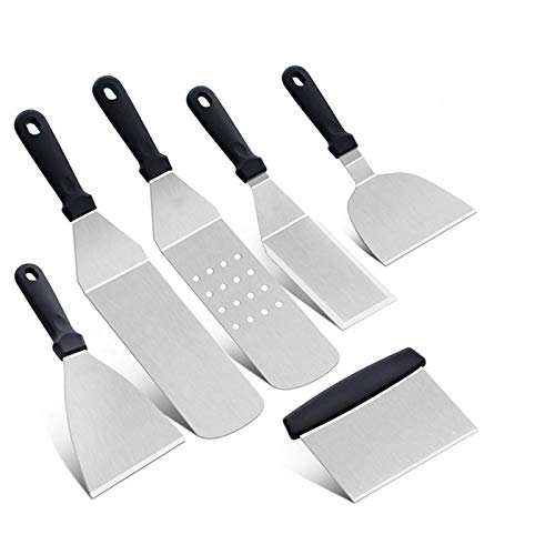 AKlamater - Kit de herramientas de barbacoa de grado profesional de acero inoxidable para parrilla Teppanyaki