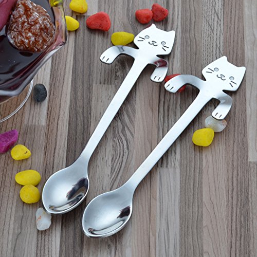 AKORD Cuchara Colgante para té, Acero Inoxidable 304, Plateado, 11.8cm x 1.8cm