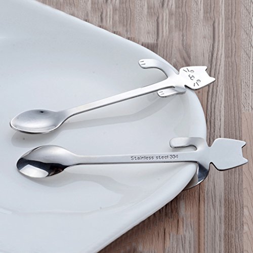 AKORD Cuchara Colgante para té, Acero Inoxidable 304, Plateado, 11.8cm x 1.8cm