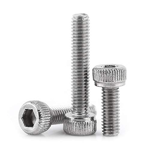 Akozon Tornillo de Cabeza 160pcs M3 SS304 de Acero Inoxidable de Rosca Métrica Hex Hecket Head Screws Tornillos Pernos