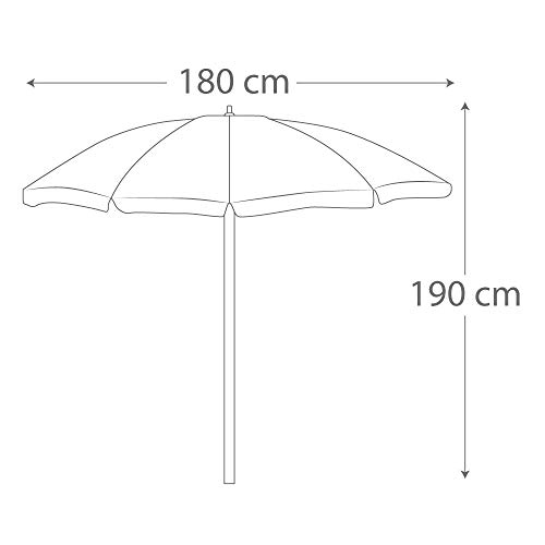 Aktive 62108 Sombrilla 180 cm protección UV50 Beach - 2 surtidos, Diámetro