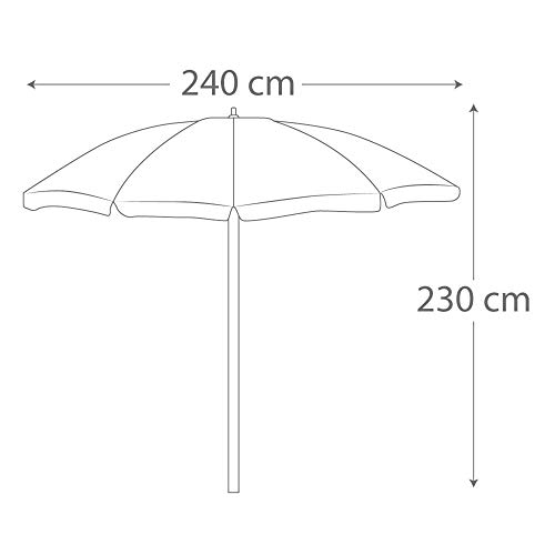 Aktive 62112 - Sombrilla playa D240 cm con protección UV30 Beach