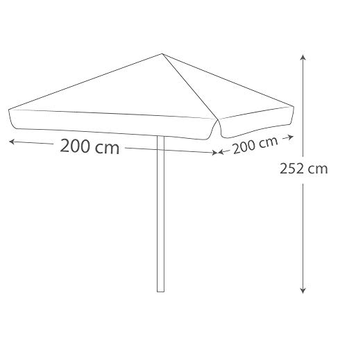 Aktive - Sombrilla cuadrada para playa a rayas 200 x 200 cm (53758)