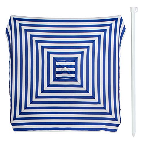 Aktive - Sombrilla cuadrada para playa a rayas 200 x 200 cm (53758)