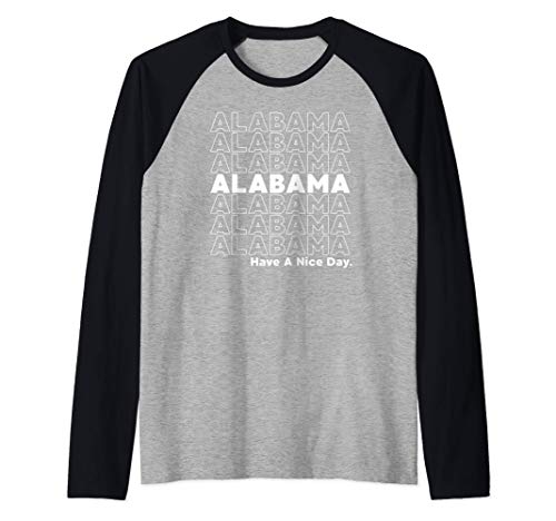 Alabama Grocery Bag Thank You Funny State Gift Camiseta Manga Raglan