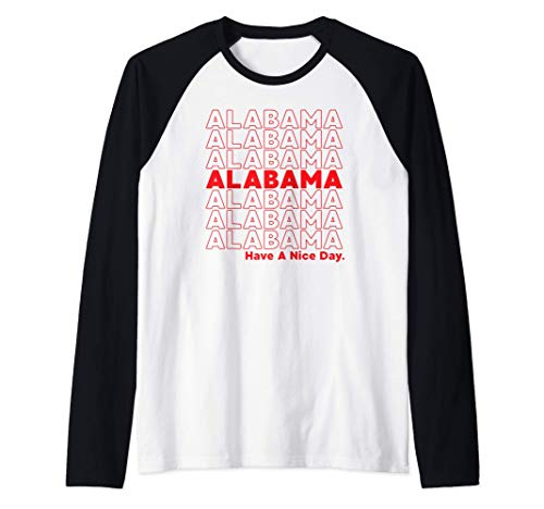 Alabama Grocery Bag Thank You Funny State Gift Camiseta Manga Raglan