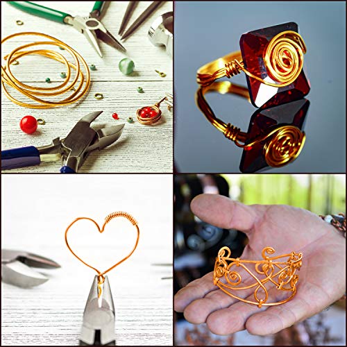 Alambre Bisuteria- Calibre 12 (2mm) Alambre de Aluminio Color Oro 30 Metros de Largo- Alambre Manualidades Anodizado se puede Doblar para Manualidades, Esculpir, Floral, Modelado, Joyas, Bricolaje
