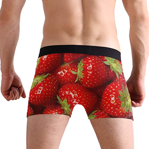 ALARGE - Calzoncillos bóxer para Hombre, diseño de Fresas y Frutas, Calzoncillos Cortos Suaves y elásticos para Hombre y niño, Tallas S-XL