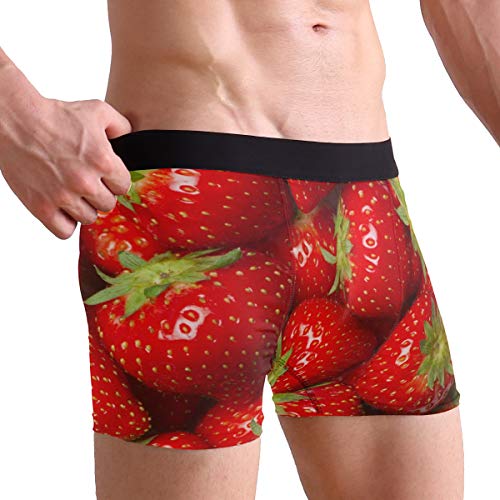 ALARGE - Calzoncillos bóxer para Hombre, diseño de Fresas y Frutas, Calzoncillos Cortos Suaves y elásticos para Hombre y niño, Tallas S-XL