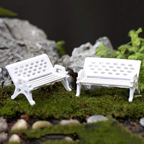 Alarmclocker8B 1 unid Mini Banco Blanco Silla de Cuento de Hadas contenedor de Vidrio Musgo decoración del hogar figuritas Nuevo jardín Miniatura Micro Paisaje accesorios-20mm