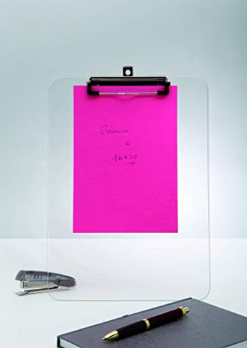 Alba Platrans - Portapapeles de plástico con clip para DIN A4 (22,5 x 31,5 cm), transparente
