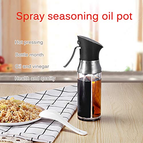 ALBEFY Botella de Spray de Aceite 2 en 1, Botella de Aceite Comestible, Botella de Vinagre, 200 ml, Diseño de Acero Inoxidable 304, Utilizada para Cocinar en la Cocina, Barbacoa, Hornear
