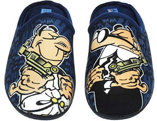 ALBEROLA LC9109 Zapatilla Chinela Descalza Destalonada Mortadelo y Filemón Cuña Interna Bamara Atercipelada Casa Hombre Marino Talla 43