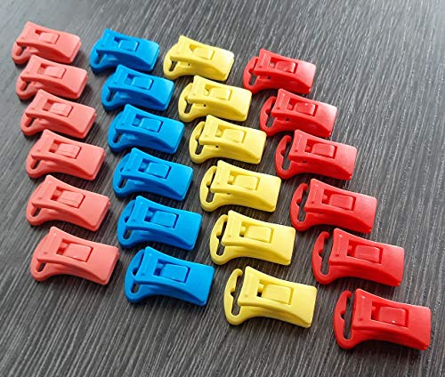 Alcrea Pinzas para Ropa. Emparejan Calcetines para Lavadora, Secadora, Muy cómodo y rápido de Tender, clasificar y al cajón. Pequeñas, de 4 Colores, plástico sin Acero, con Gancho para tendedero