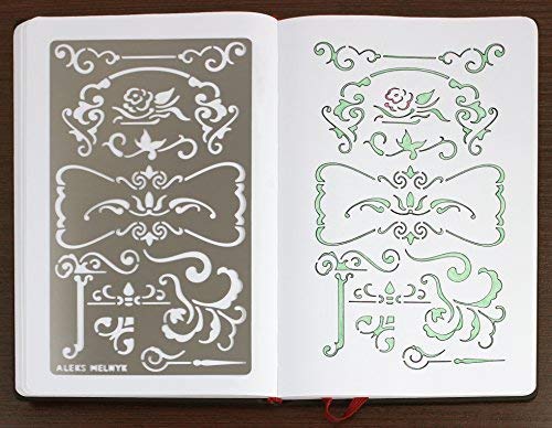 Aleks Melnyk #6 Plantilla Stencil de Metal para estarcir/Vintage, Flores/para Arte Manualidades y decoración/Plantilla para Estarcidos/para Pintar con Aerógrafo/1 piezas/Bricolaje, DIY